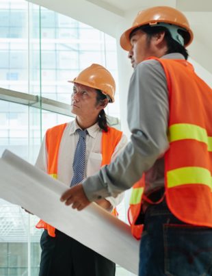 a construction consultant doing work in a building