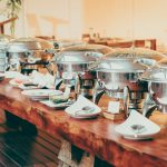 food catering table during event