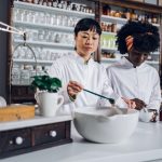 Workers of the OEM chocolate manufacturer doing supplement manufacture formulation